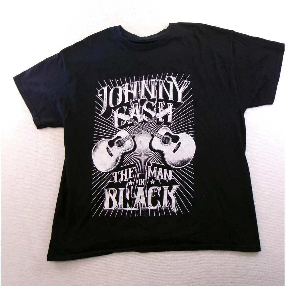 Johnny Cash T-Shirt Mens XL Black The Man In Black Graphic Tee